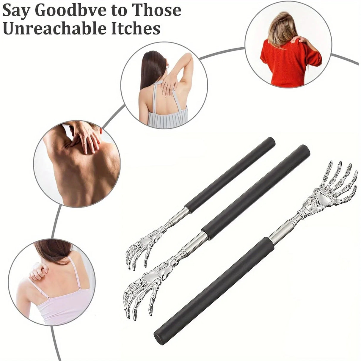 Portable Extendable Human and Pets stainless Back Massager